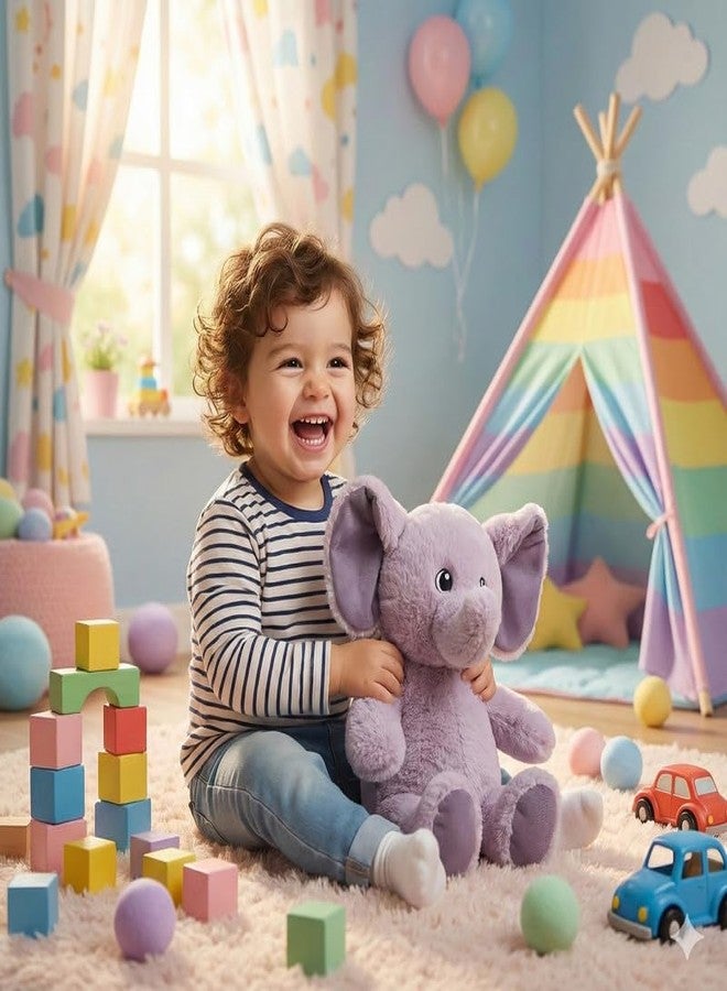 STRIDERS لعبة فيل قطيفة ناعمة للأطفال من ستريدرز - رمادي | حيوان محشو لطيف للأطفال | فيل ناعم قابل للعناق للبنات والأولاد | قطيفة ناعمة للعب والمرح - Image 5